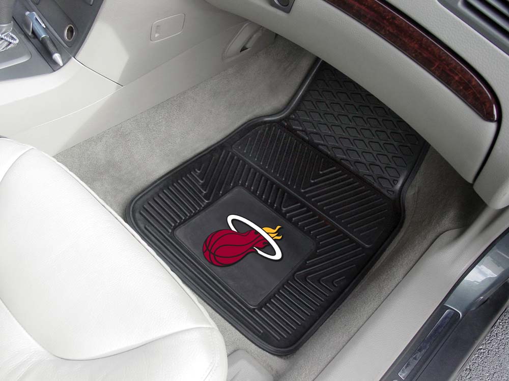 Miami Heat 18" x 27" Heavy Duty Vinyl Auto Floor Mat (Set of 2 Car Mats)