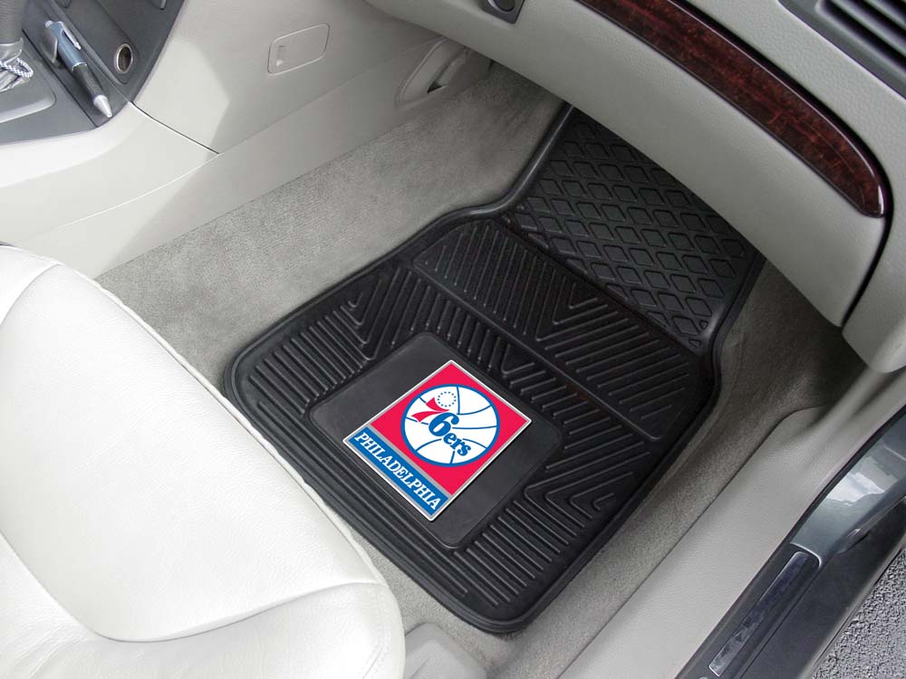 Philadelphia 76ers 18" x 27" Heavy Duty Vinyl Auto Floor Mat (Set of 2 Car Mats)