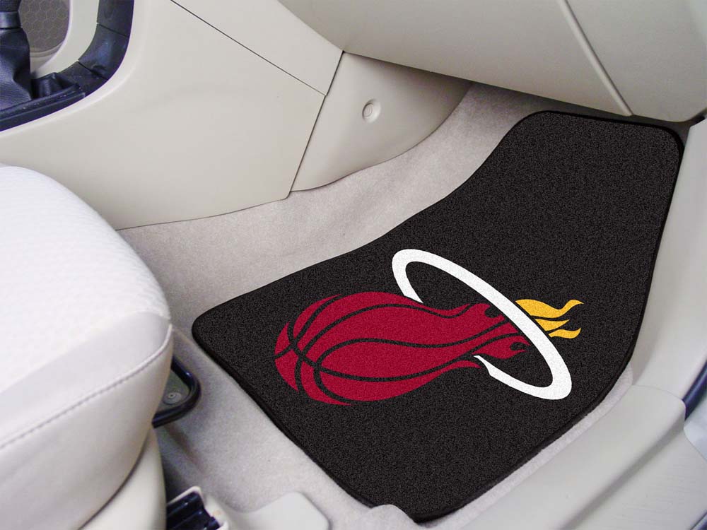 Miami Heat 18" x 27" Auto Floor Mat (Set of 2 Car Mats - Black)