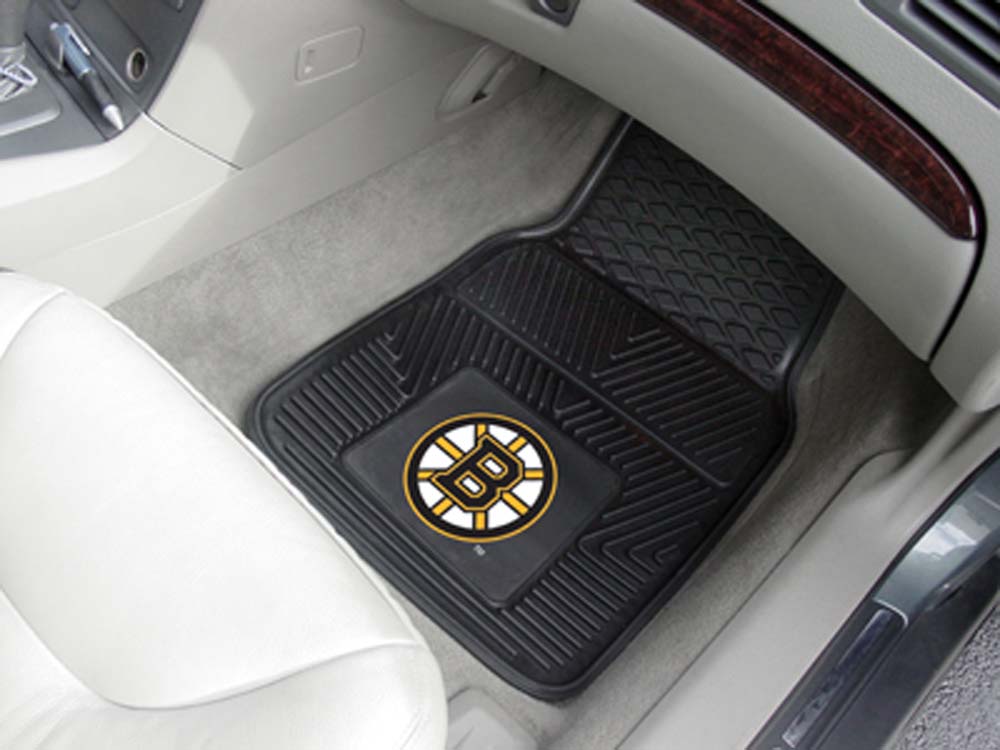 Boston Bruins 18" x 27" Heavy Duty Vinyl Auto Floor Mat (Set of 2 Car Mats)