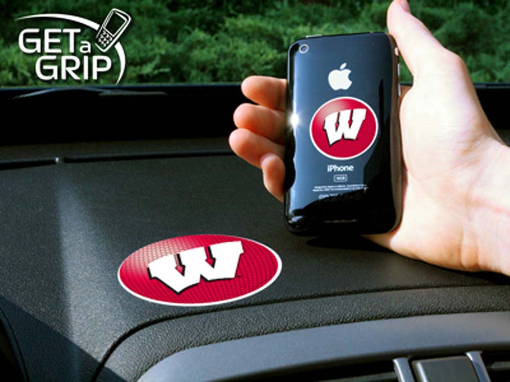 Wisconsin Badgers "Get a Grip" Cell Phone Holder (Set of 2)