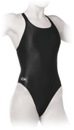 Solid Black Women's Bladeback Swimsuit (Size 38)