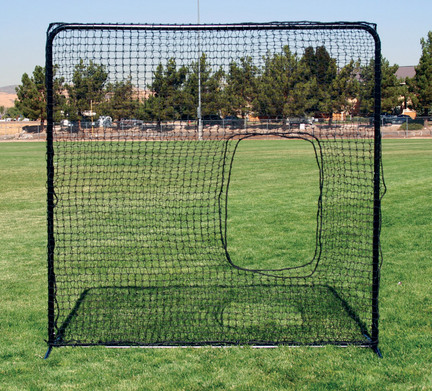 Square Protective Screen with Softball Pitcher's Net