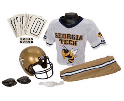Franklin Georgia Tech Yellow Jackets DELUXE Youth Helmet and Football Uniform Set (Small)