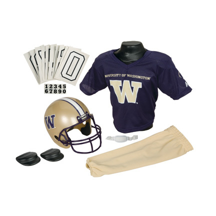 Franklin Washington Huskies DELUXE Youth Helmet and Football Uniform Set (Small)