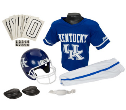 Franklin Kentucky Wildcats DELUXE Youth Helmet and Football Uniform Set (Medium)