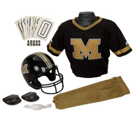 Franklin Missouri Tigers DELUXE Youth Helmet and Football Uniform Set (Medium)