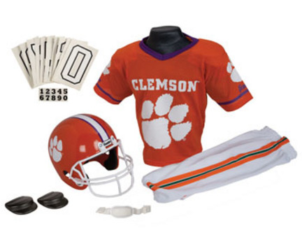 Franklin Clemson Tigers DELUXE Youth Helmet and Football Uniform Set (Medium)