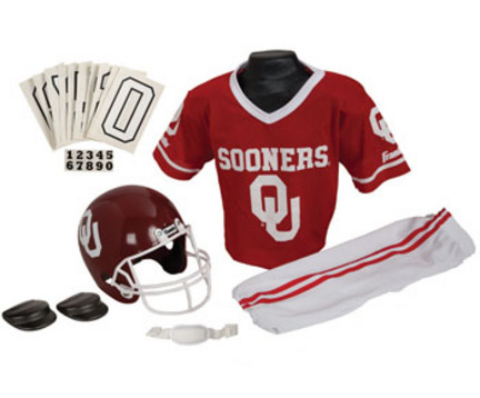 Franklin Oklahoma Sooners DELUXE Youth Helmet and Football Uniform Set (Medium)