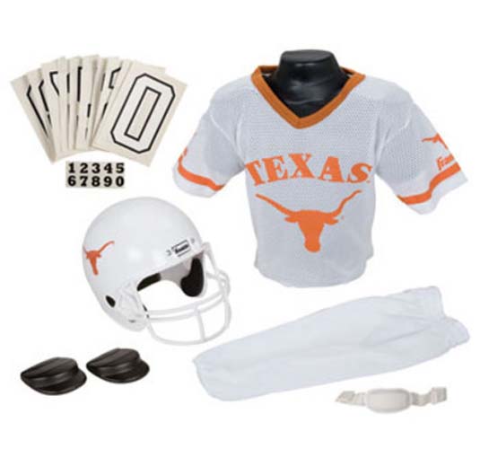 Franklin Texas Longhorns DELUXE Youth Helmet and Football Uniform Set (Medium)