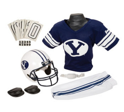 Franklin Brigham Young (BYU) Cougars DELUXE Youth Helmet and Football Uniform Set (Medium)