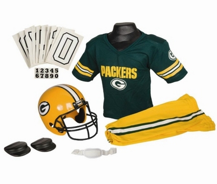 Franklin Green Bay Packers DELUXE Youth Helmet and Football Uniform Set (Small)