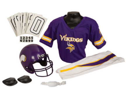 Franklin Minnesota Vikings DELUXE Youth Helmet and Football Uniform Set (Small)