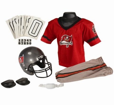 Franklin Tampa Bay Buccaneers DELUXE Youth Helmet and Football Uniform Set (Small)