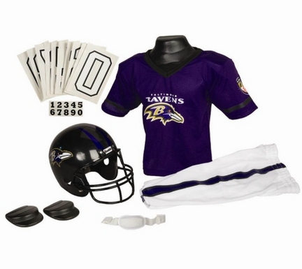 Franklin Baltimore Ravens DELUXE Youth Helmet and Football Uniform Set (Small)