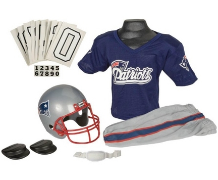 Franklin New England Patriots DELUXE Youth Helmet and Football Uniform Set (Small)