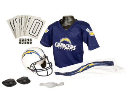 Franklin San Diego Chargers DELUXE Youth Helmet and Football Uniform Set (Small)