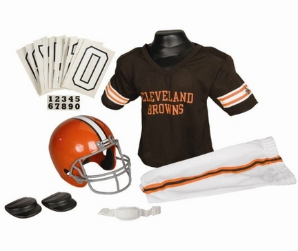 Franklin Cleveland Browns DELUXE Youth Helmet and Football Uniform Set (Small)