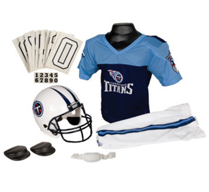 Franklin Tennessee Titans DELUXE Youth Helmet and Football Uniform Set (Small)