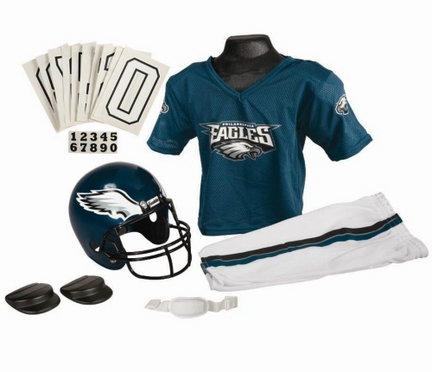 Franklin Philadelphia Eagles DELUXE Youth Helmet and Football Uniform Set (Medium)