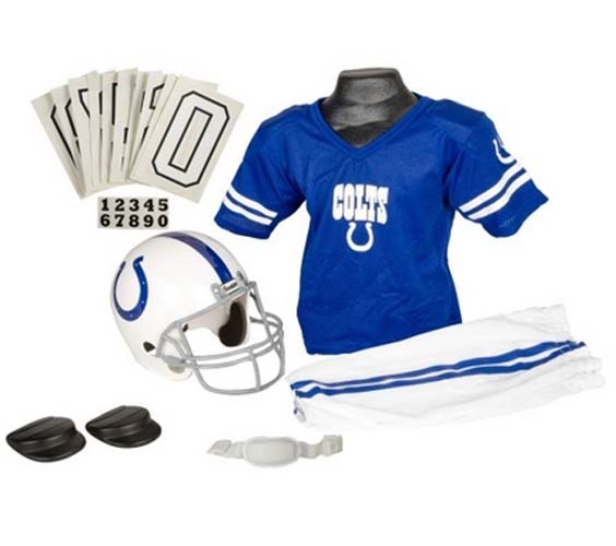 Franklin Indianapolis Colts DELUXE Youth Helmet and Football Uniform Set (Medium)