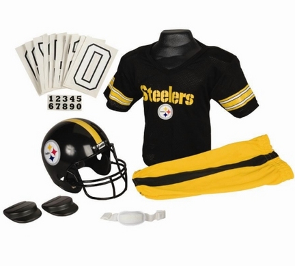 Franklin Pittsburgh Steelers DELUXE Youth Helmet and Football Uniform Set (Medium)