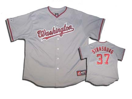Stephen Strasburg Washington Nationals #37 Replica Majestic Athletic MLB Baseball Jersey (Gray)