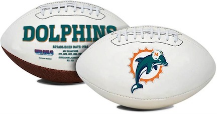 Miami Dolphins Limited Edition Embroidered Signature Series Football from Fotoball