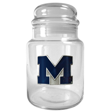 Michigan Wolverines 31 oz Glass Candy Jar