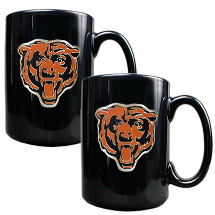 Chicago Bears 2 Piece Black Ceramic Mug Set