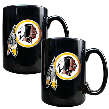 Washington Redskins 2 Piece Black Ceramic Mug Set