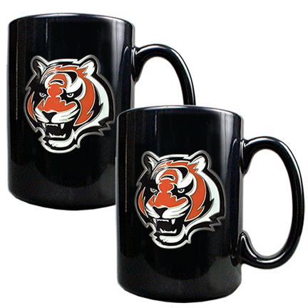 Cincinnati Bengals 2 Piece Black Ceramic Mug Set