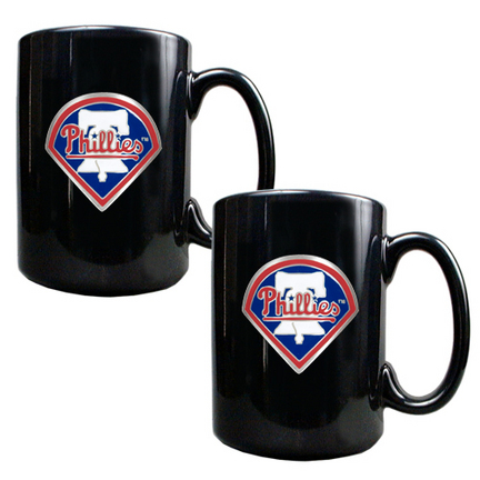 Philadelphia Phillies 2 Piece Black Ceramic Mug Set