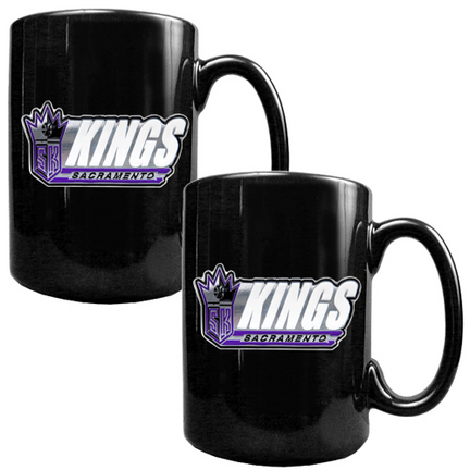 Sacramento Kings on Sacramento Kings 2 Piece Black Ceramic Mug Set  With  Kings