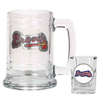 Atlanta Braves Boilermaker Set (15 oz. Mug and 2 oz. Shot Glass)
