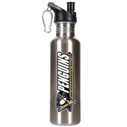 Pittsburgh Penguins 26 oz. Stainless Steel Water Bottle with Pop Up Spout 