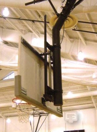 Manual Single Post Adjust-A-Goal  for 6 5/8" Diameter Single Post for Fan-Shape Backboard with 35" x 20" 