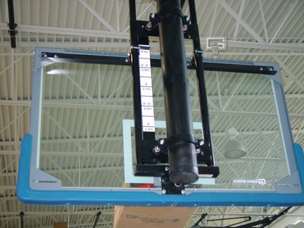 Electric Single Post Adjust-A-Goal for 6 5/8" Diameter Single Post for Rectangular Backboard with 63" x 36&quo