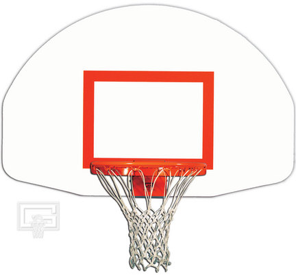 35" x 54" Front-Mount Steel Fan-Shape Backboard with Orange Target and Border