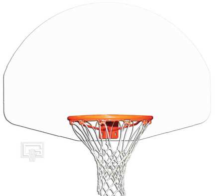 36 1/2" x 54" White Powder-Coated Aluminum Fan-Shaped Backboard