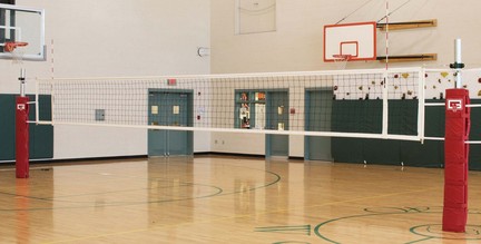 Scholastic Telescopic Three-Court Volleyball System without Sleeves and Covers