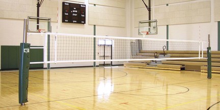 Collegiate 3 Court Volleyball System without Floor Sleeves and Covers