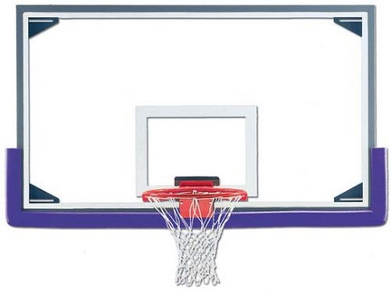 42" x 72" Clear Defense&reg; Treated Regulation Glass Backboard with Aluminum Frame