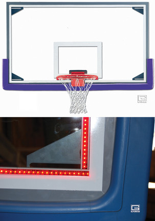 42” x 72” Regulation Glass Basketball Backboard with Aluminum Frame and Perimeter LED Light System