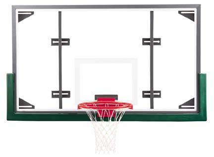 42" x 72" Rectangular Steel Frame Glass Conversion Basketball Backboard with Adapter Kit