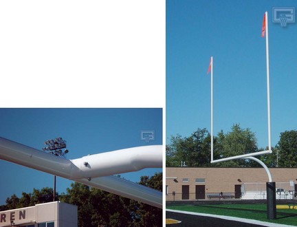 18' 6" Crossbar White College Football Goal Posts - 1 Pair