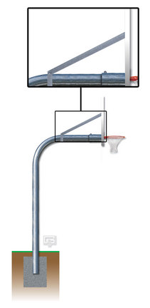 Braces and Hardware for 5 9/16" Gooseneck Basketball Posts