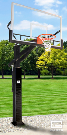 All Pro Jam Adjustable Basketball System with a Glass Backboard