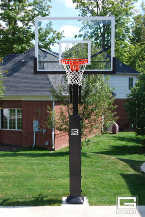 Collegiate Pro Jam Adjustable Basketball System with Glass Backboard