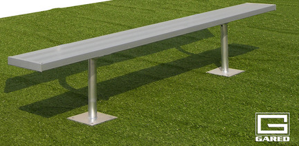 15' Surface Mount Bench with Back